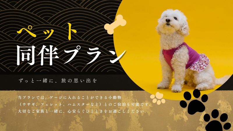 ペットと一緒に岩室温泉の旅を満喫！